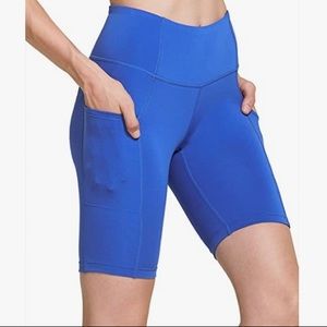 XS Electric Blue Bike Shorts with Pockets